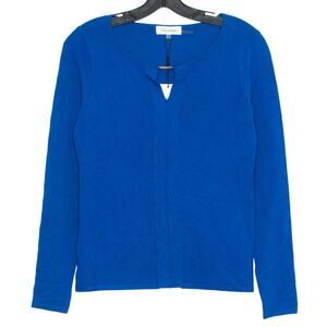 NWT Calvin Klein Top Minimalist Quiet Luxury Capsule Smart Casual Cobalt Blue XS